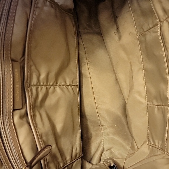 Michael Kors Large Tan Nylon Tote Gold Hardware - Picture 6 of 11